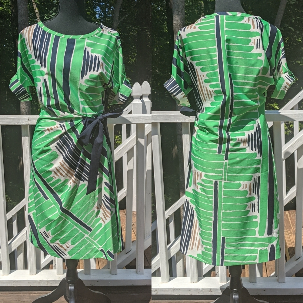 New York & Company Blue Green Stretch Dress Small